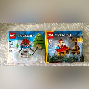 Lego Creator Christmas Stocking Stuffers 30670 Santa’s Sleigh Ride 30645 Snowman